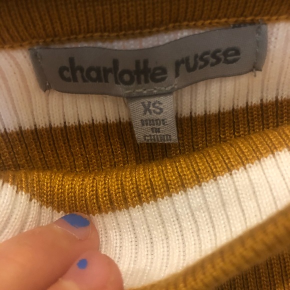 Yellow/white Charlotte Russe Crop Top - Picture 3 of 3